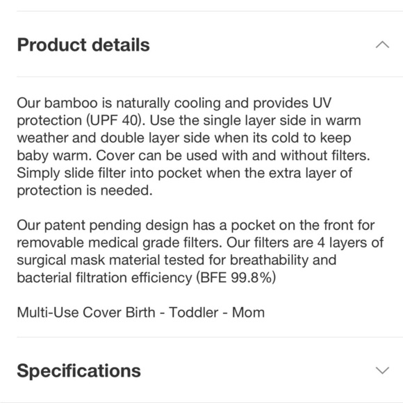 NEW Snuggle Shield® LUXE Protection Bamboo Multi-Use Antimicrobial Air Filtering - Picture 12 of 12